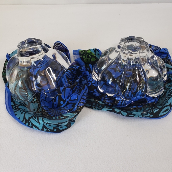 MIKASA AUSTRIA CLEAR  SCALLOPED FLORAL CRYSTAL VOTIVE CANDLE HOLDER SET GLASS - Picture 12 of 15